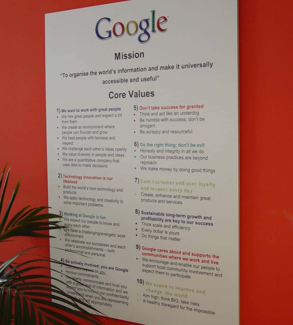 google company mission statement