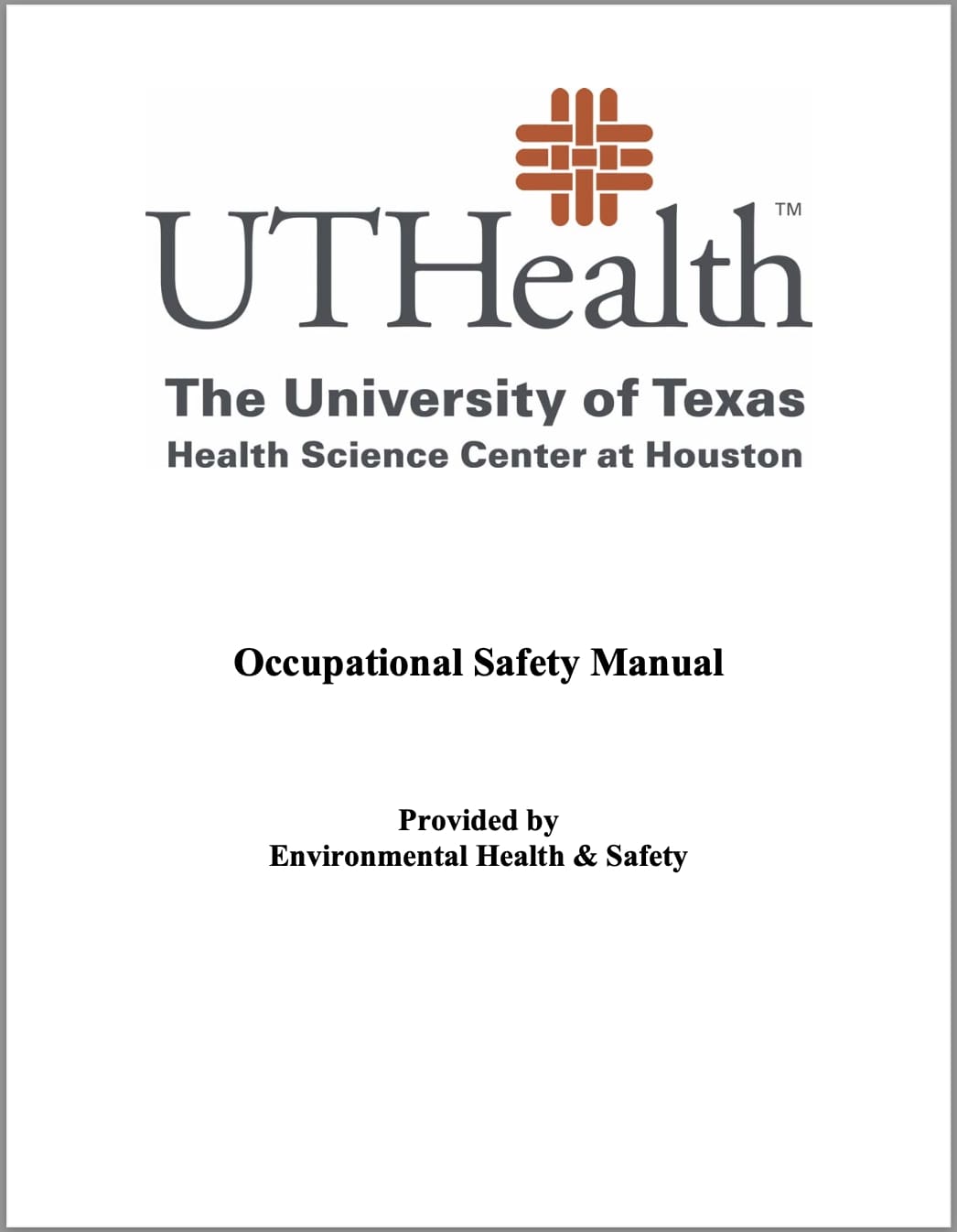 Occupational Safety Manual