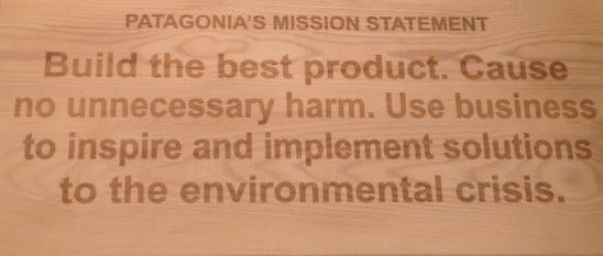 patagonia company mission statements