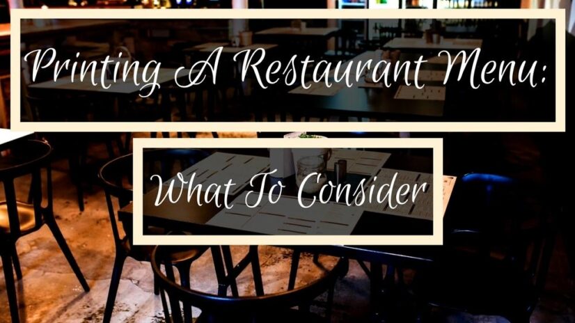 Printing A Restaurant Menu