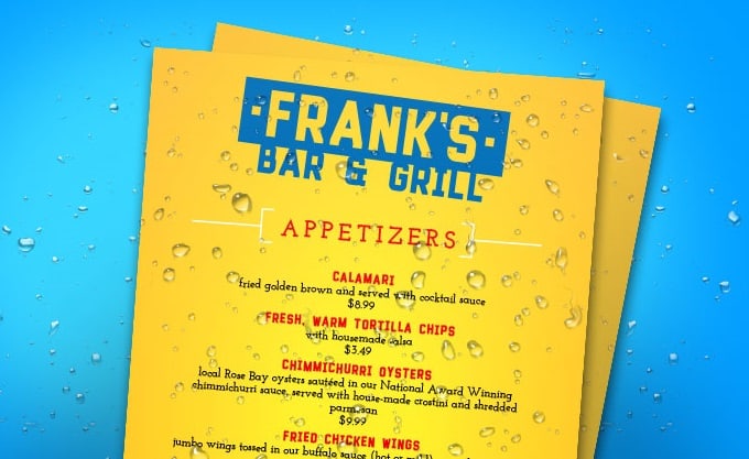 Waterproof Menu Printing: Efficient & Affordable