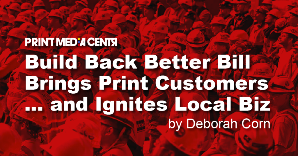 a red image of construction workers