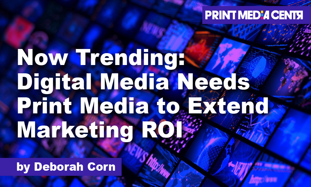 multiple screens showing digital media landscape print media centr